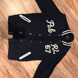 Boys Sz 14/16 Polo Knit Varsity Jacket